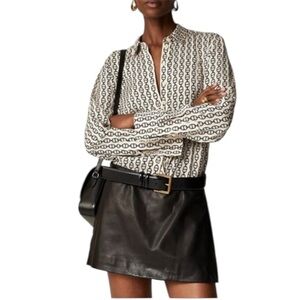 J. Crew Drapey button-up shirt in vintage links print Size XS